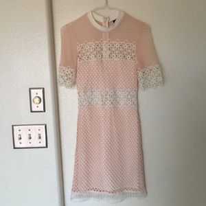 Topshop pink floral dress cutout